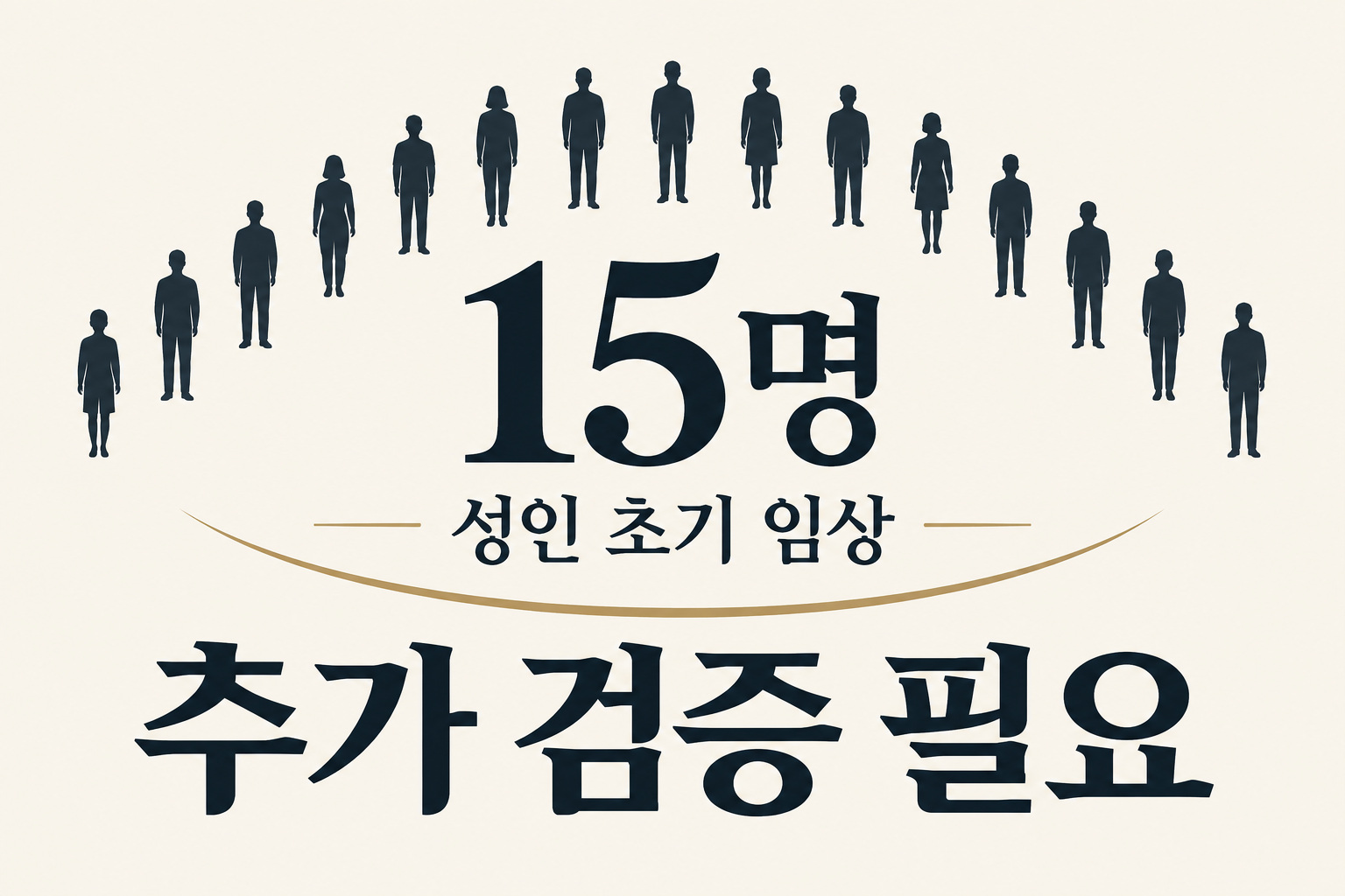 성인 15명의 초기 임상이며 추가 검증이 필요함을 보여주는 그림